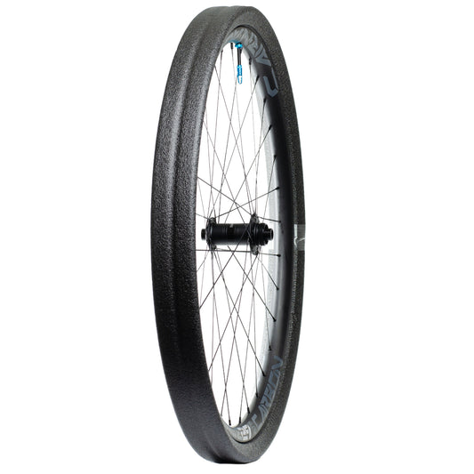 Gnarly black tubeless tyre insert mounted onto carbon mtb rim