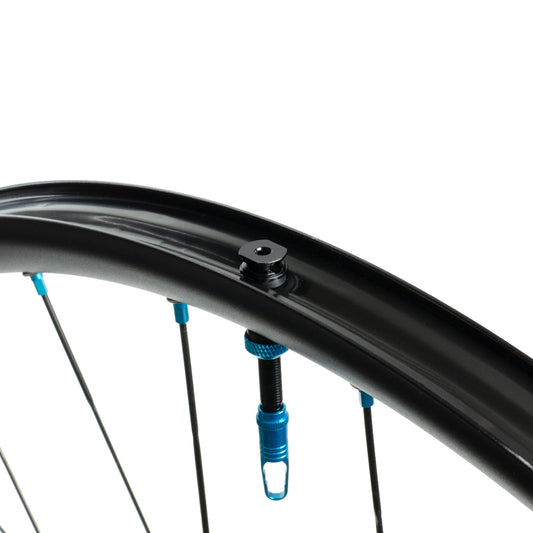 Gnarly High Flow Tubeless Valve Installed in Tubeless mtb gravel Rim
