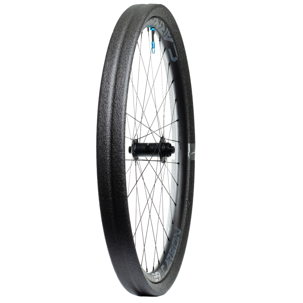 Gnarly black tubeless tyre insert mounted onto carbon mtb rim