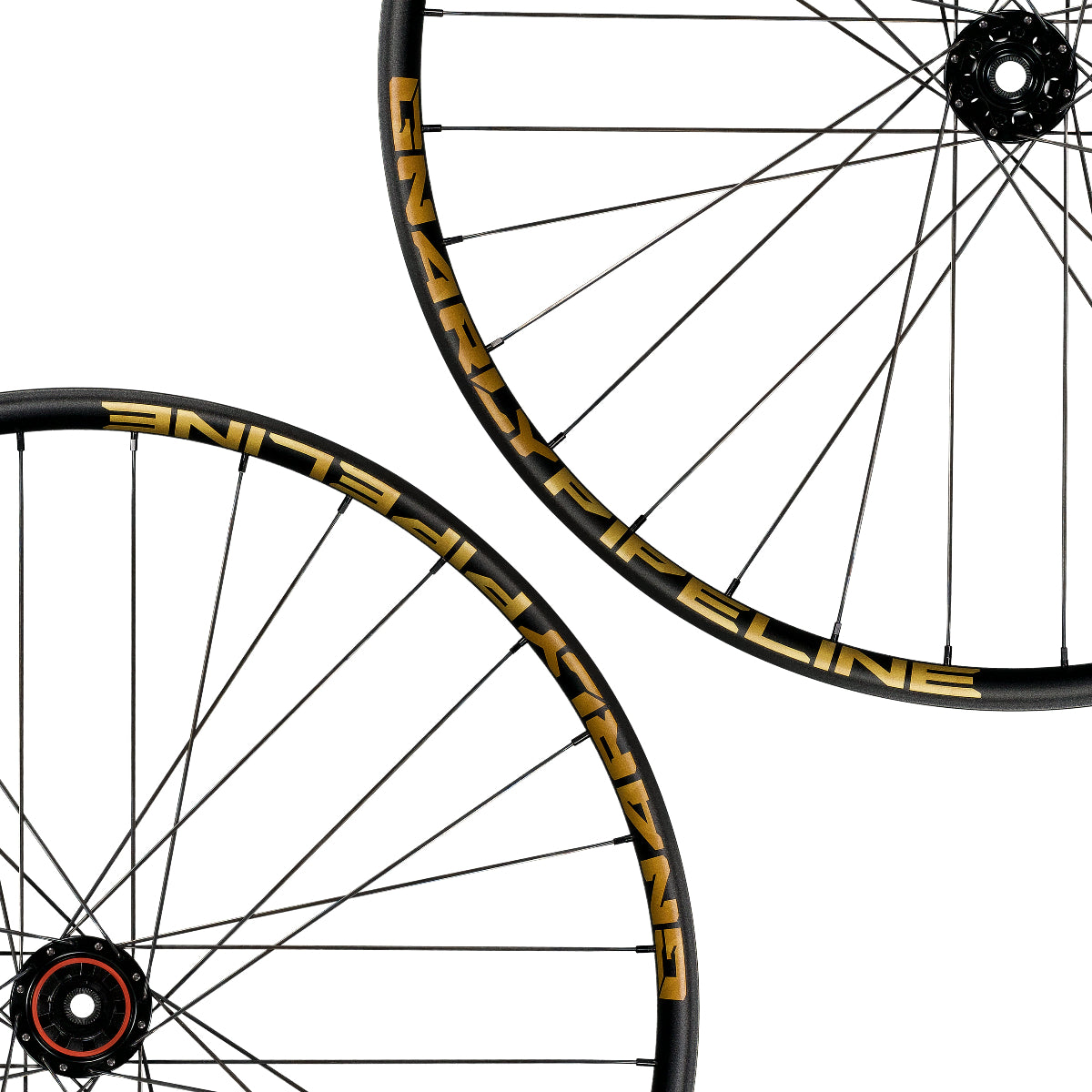 Gnarly Pipeline 30 Boost Alloy Mountain Bike Wheels Gold Rush Decals