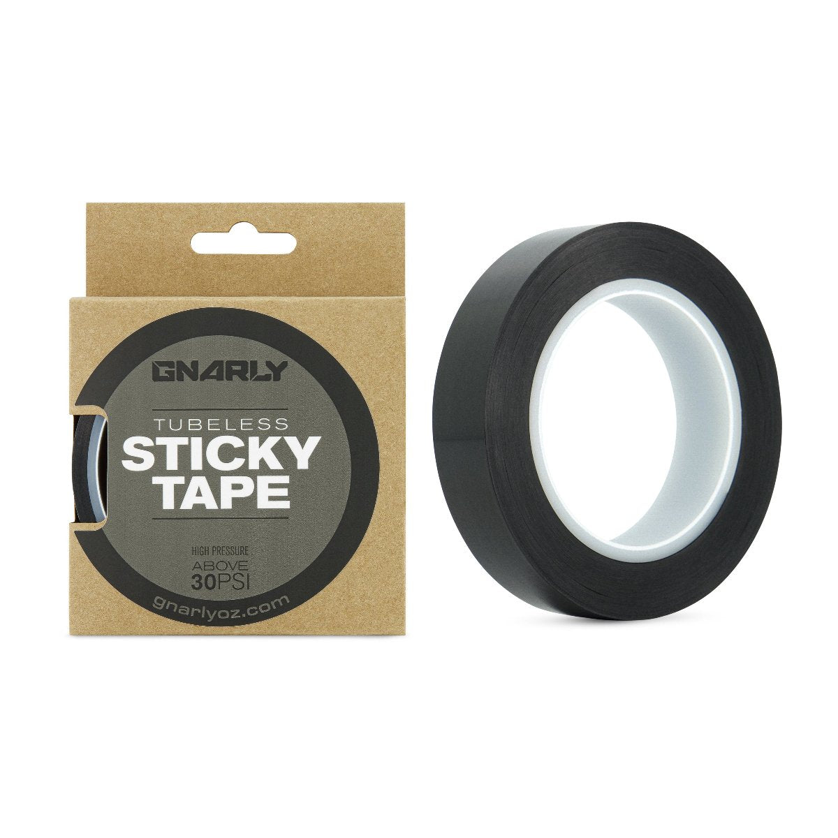 GNARLY Sticky Tape Black Tubeless Rim Tape 32mm x 50m – High Pressure (max 110psi) for Road, Gravel & MTB. View: Hero