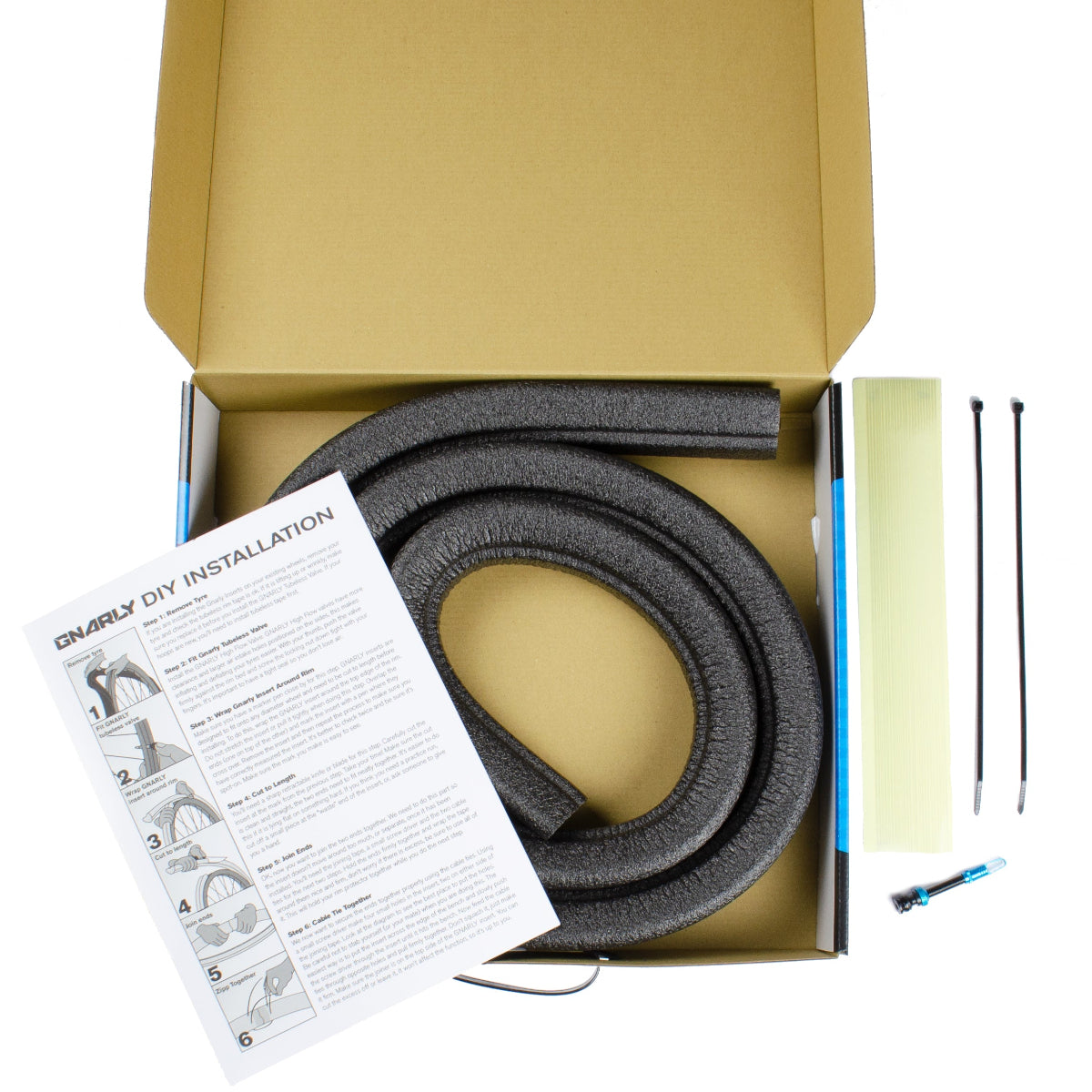 Gnarly Black tubeless tyre insert whats in the box kit